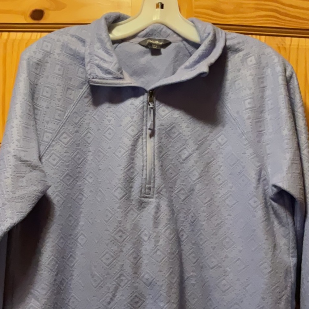Eddie Bauer Lavender Geometric Quarter-Zip Hoodie